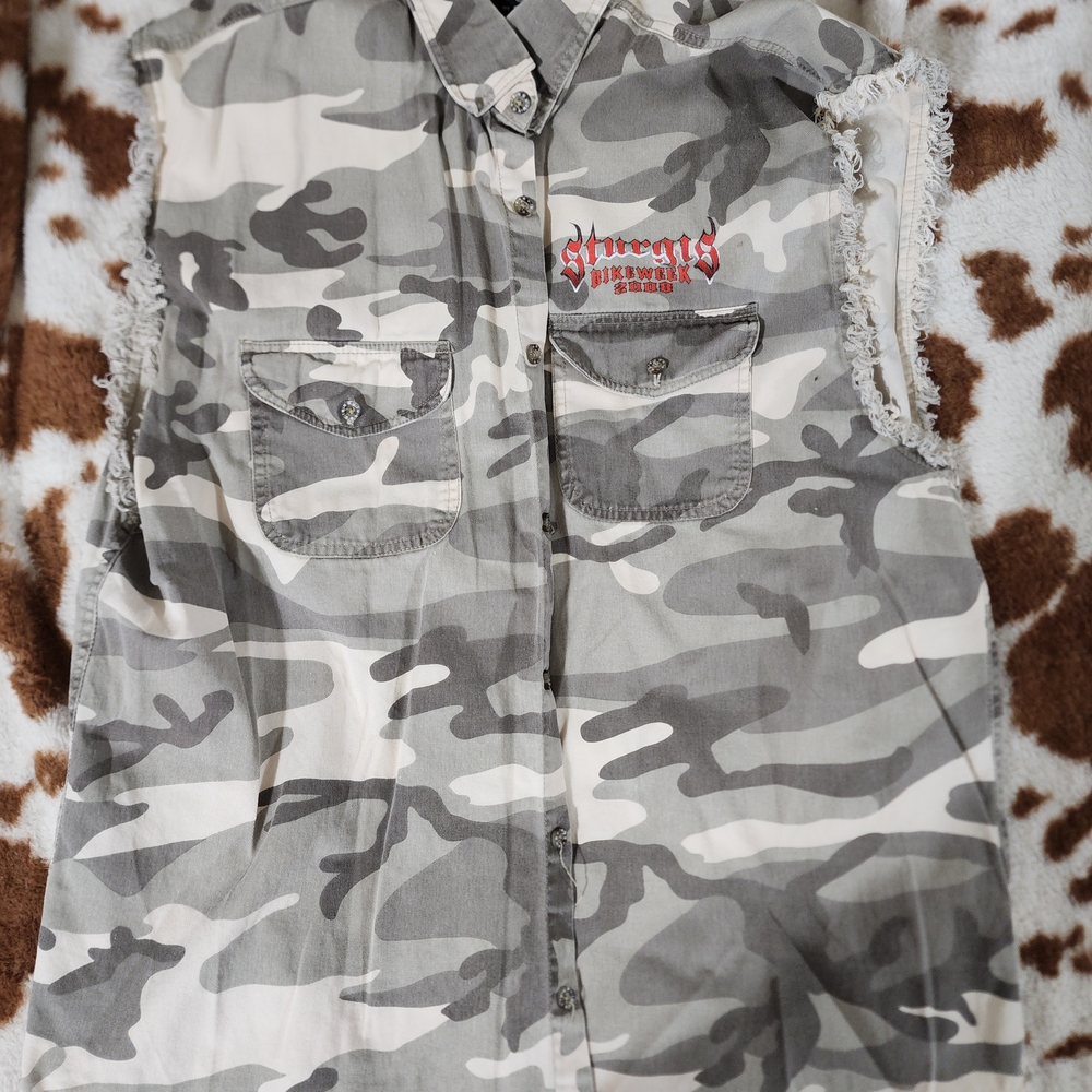 Harley-Davidson Gray Camo Sleeveless Shirt